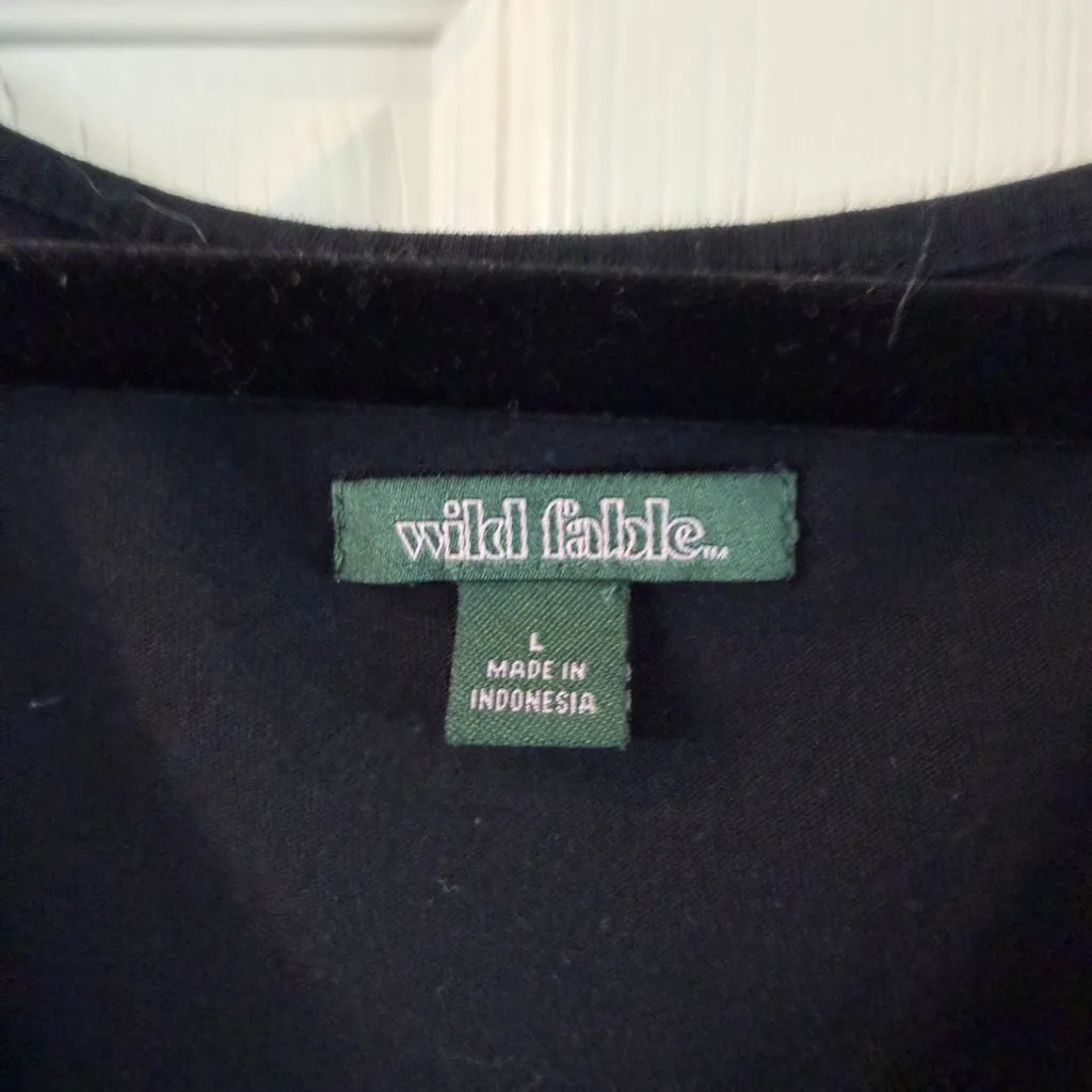 WILD FABLE Black Tiered T Shirt Knit Dress Size Large - Image 5