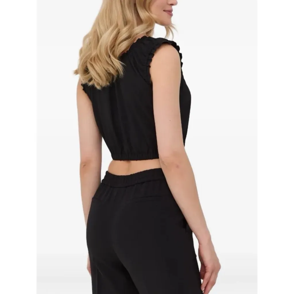 The Kooples | ruffled trim sleeveless cropped top - Image 3