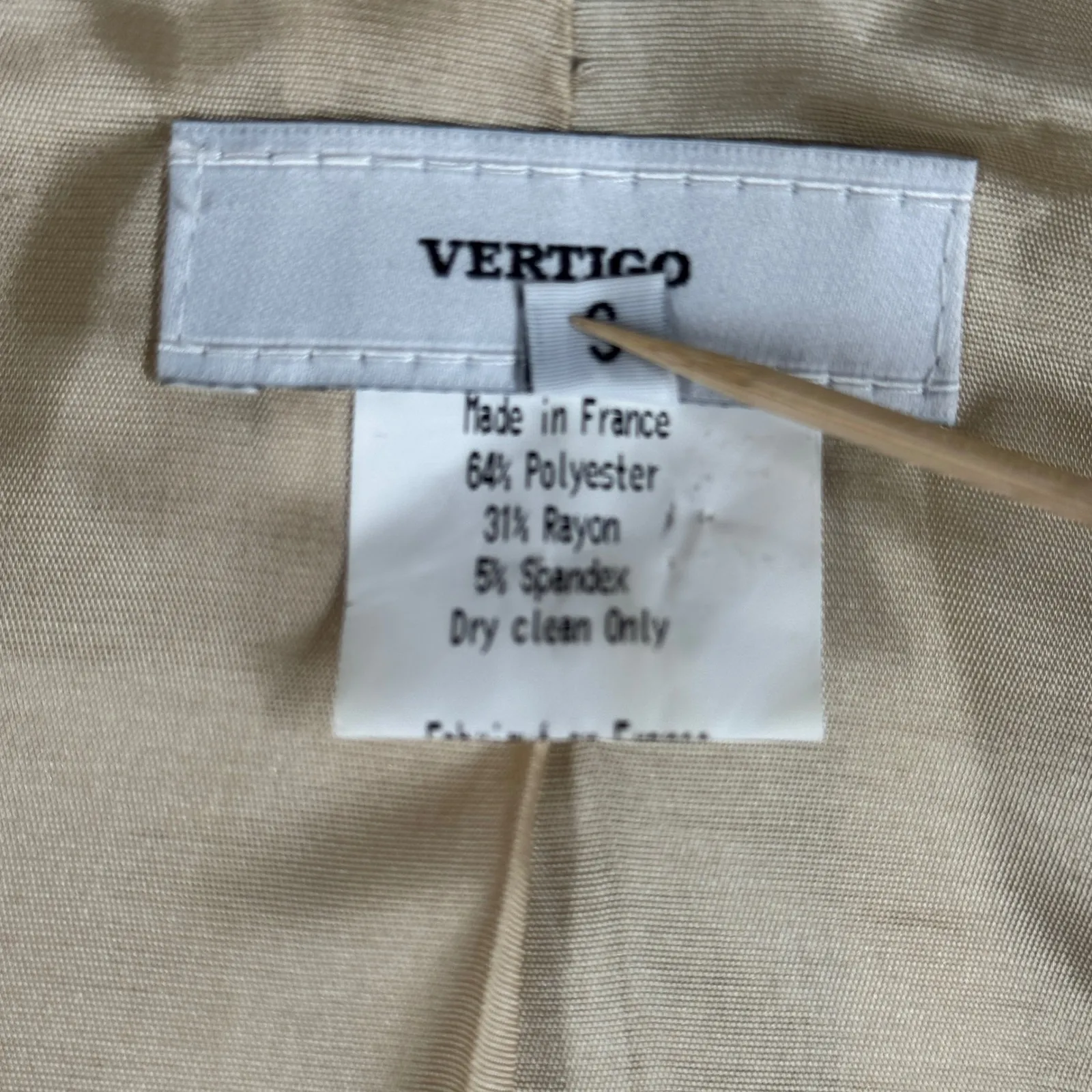 Vertigo Paris Blazer Women S Beige Fitted Contrast Trim Parisian Chic Minimalist - Image 7