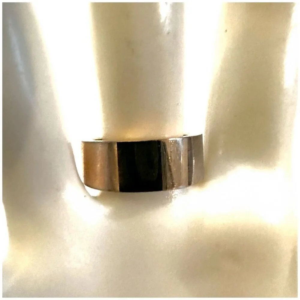 Steel Time Stainless Steel Gold Tone Ring Size 8 - Image 4