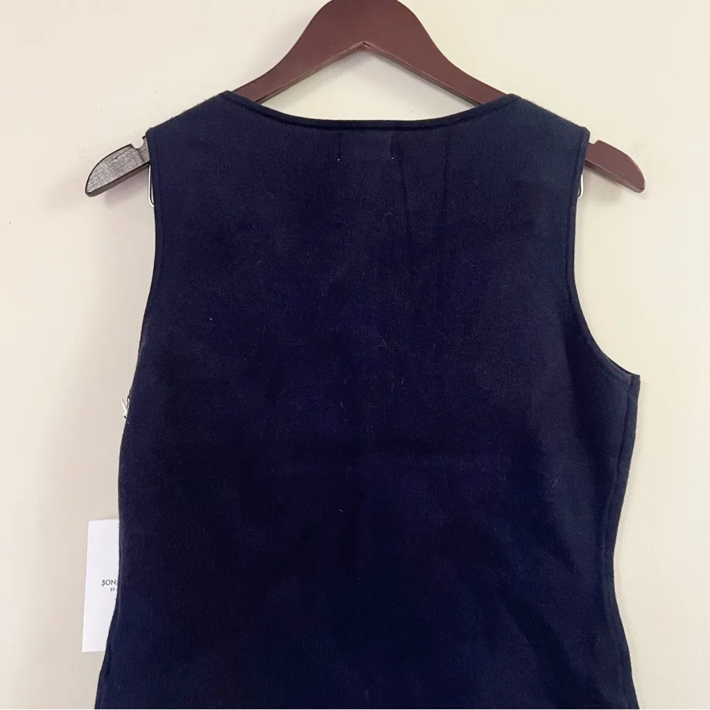 Song of Style by Aimee Song Navy Blue Button Front Sweater Vest NEW Medium - Image 7