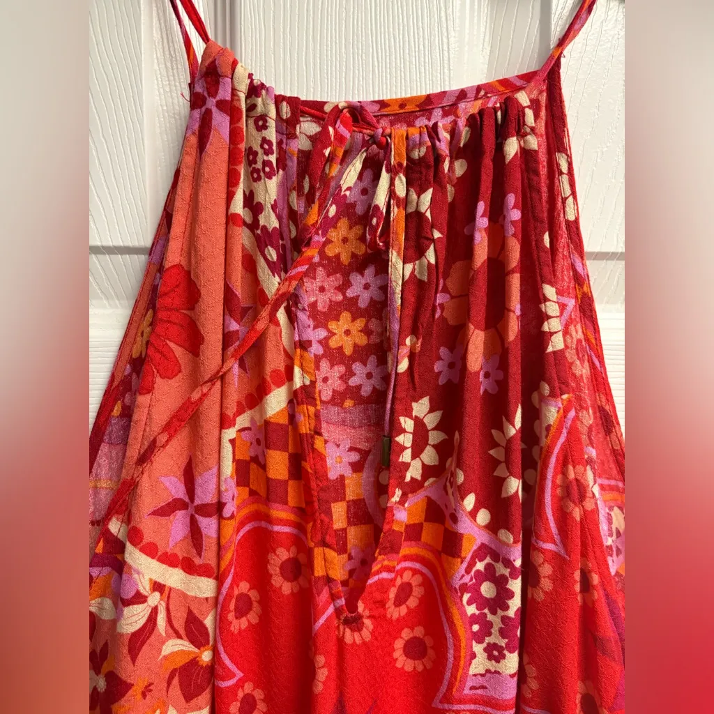 Free People “I Dare You” 100% Viscose Floral Tank Top Size Large - Image 7