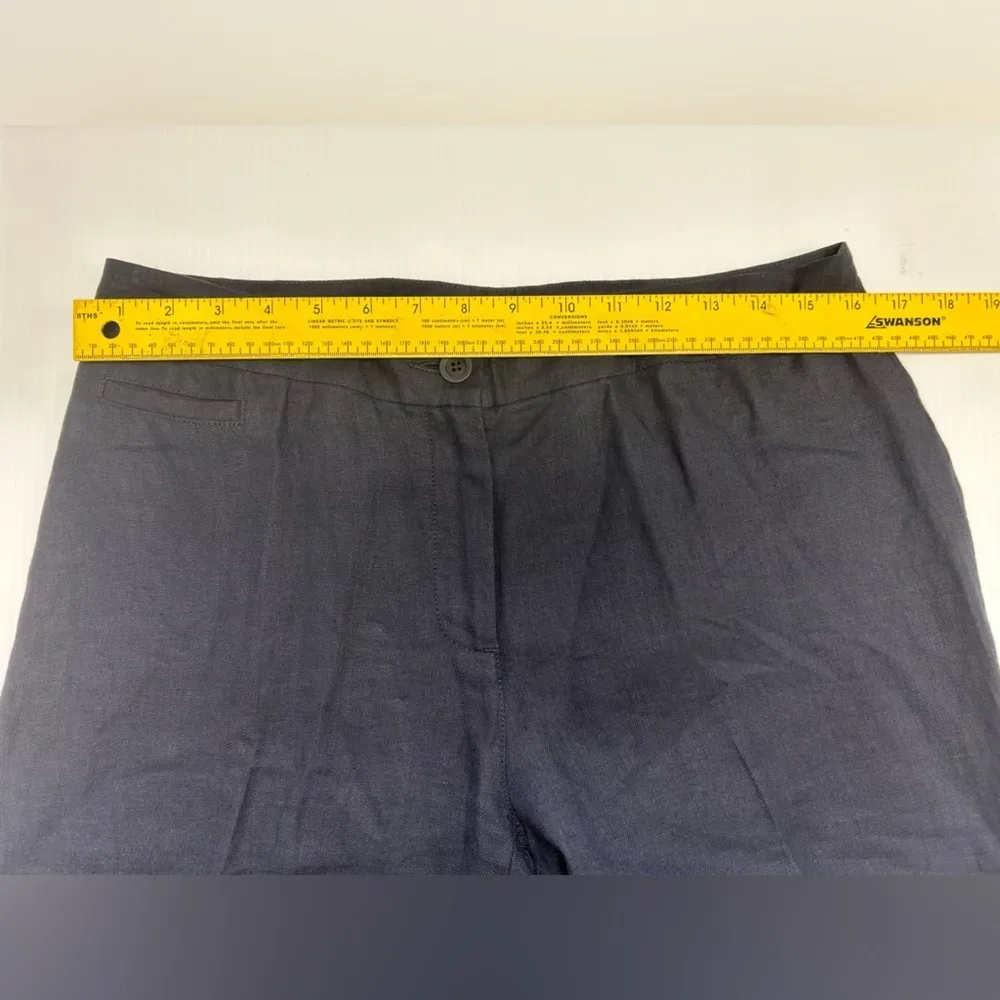 Eileen Fisher 100% Linen Navy Blue Wide Leg Pants Size Small EUC Linen Linen - Image 6
