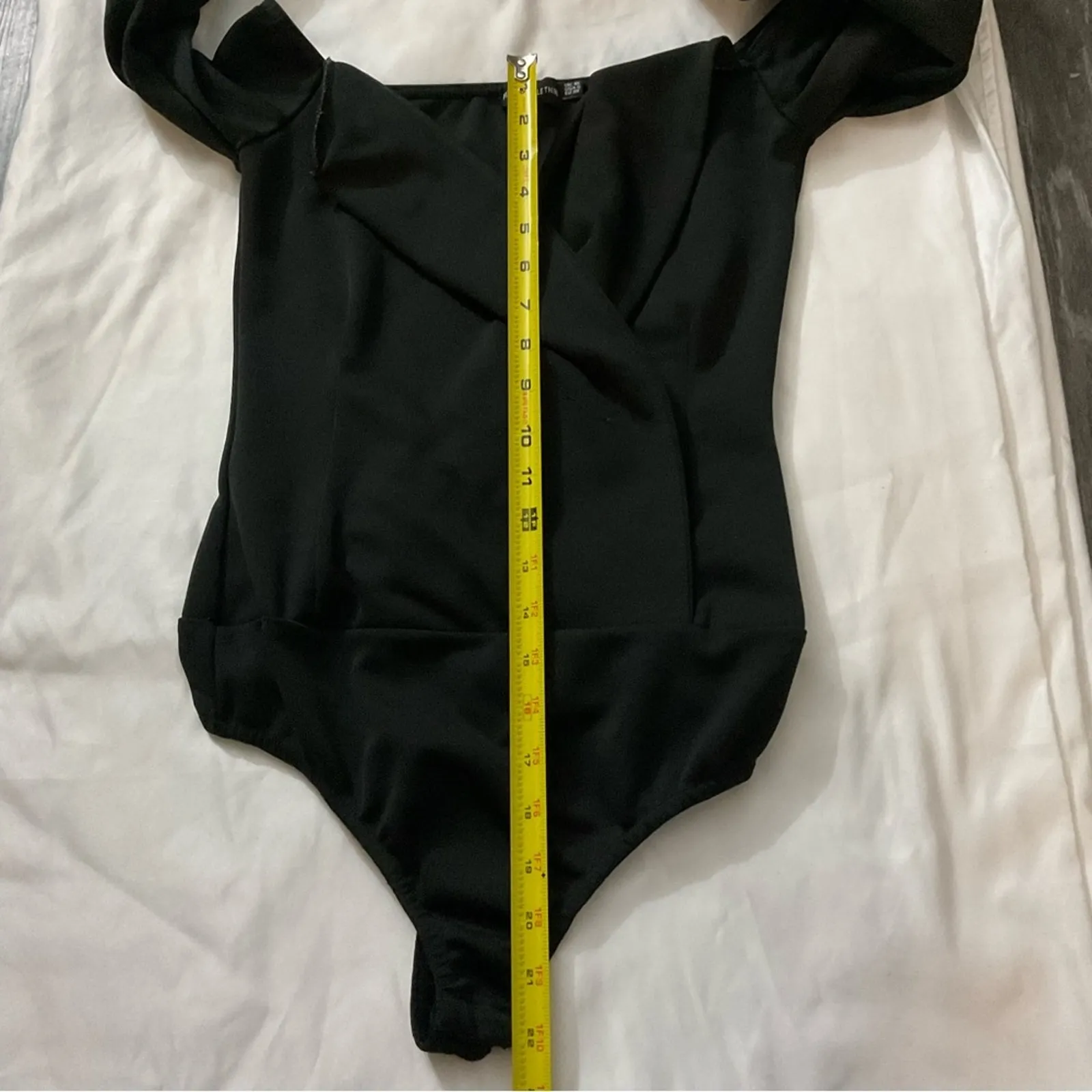 PrettyLittleThing Black Lapel Bodysuit 6 Balletcore Fairycore Witchycore Minimal - Image 4