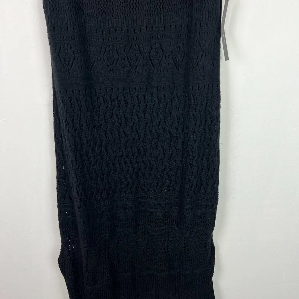 NWT Tahari Sleeveless Crochet Side Slit Bodycon Midi Dress Black Size Medium M - Image 3