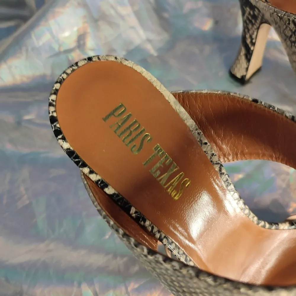 Paris Texas heels Sandals snake embossed Size 11 - Image 4