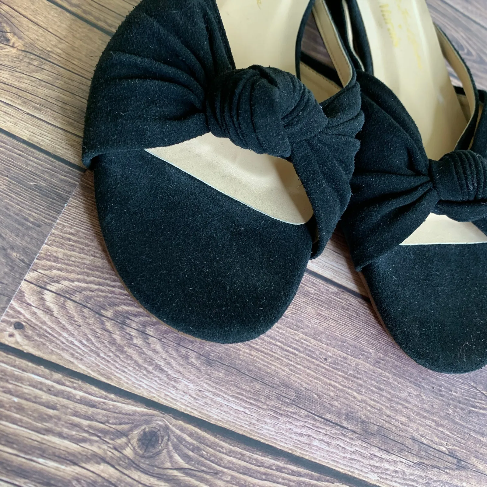 Marais x For Love & Lemons Suede Slides Flats Womens Black Size 7 - Image 3