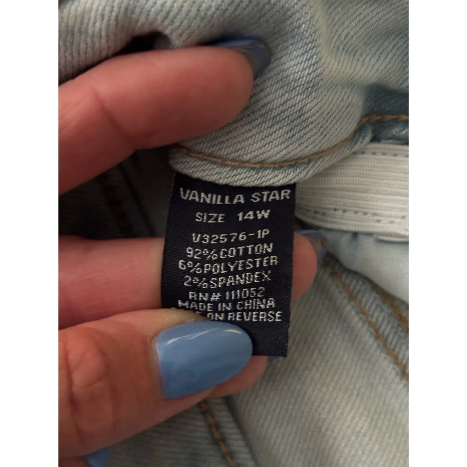 Vanilla Star Mom Denim Jean Shorts Paper bag Waist Light Wash Size 14W‎ - Image 8