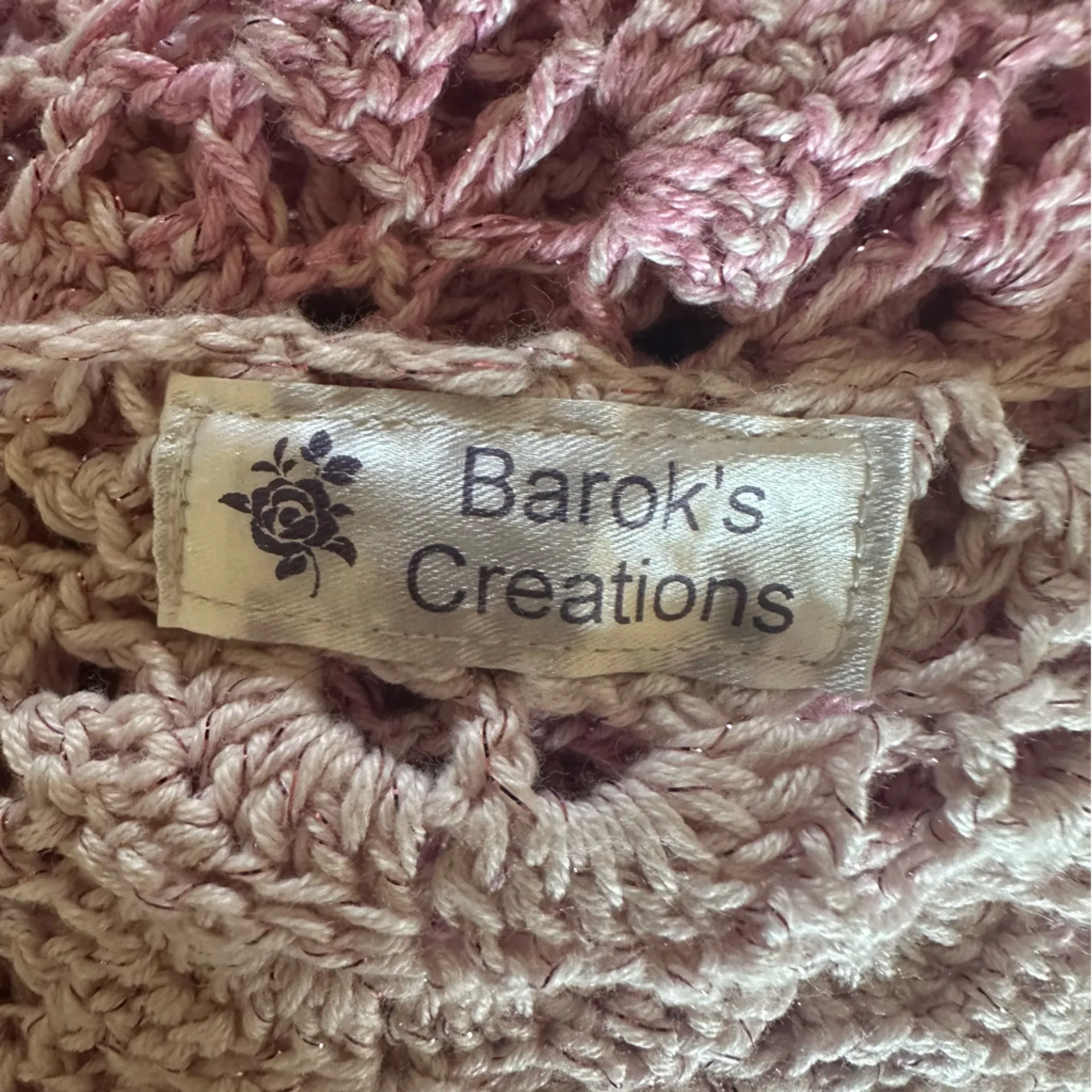 Handmade Ombre Crochet Shawl Boho Wrap One Size Fairycore Mermaidcore Pink - Image 9