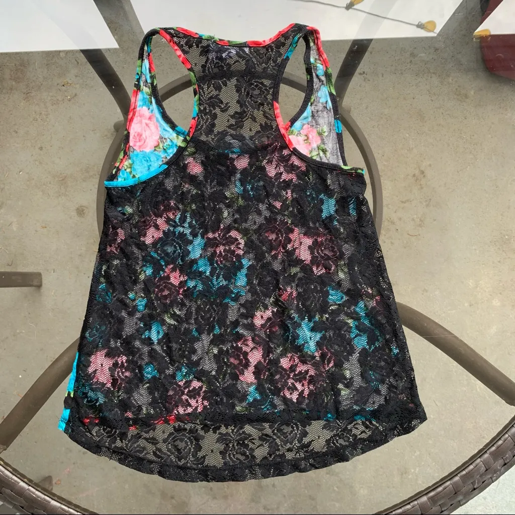 Ambiance Apparel Floral Roses Lace Back Top in Black - Image 9