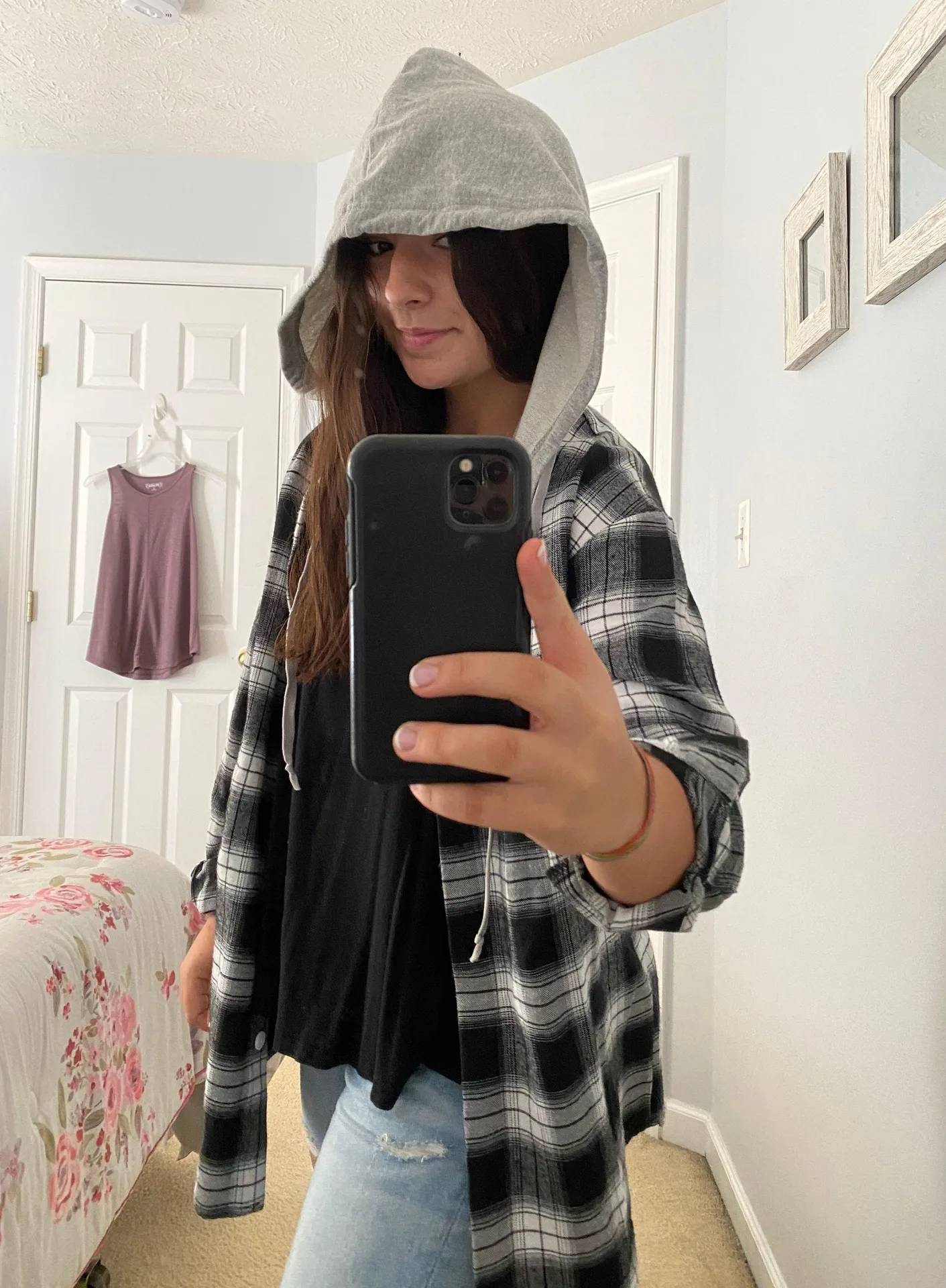SheIn flannel hoodie - Image 3