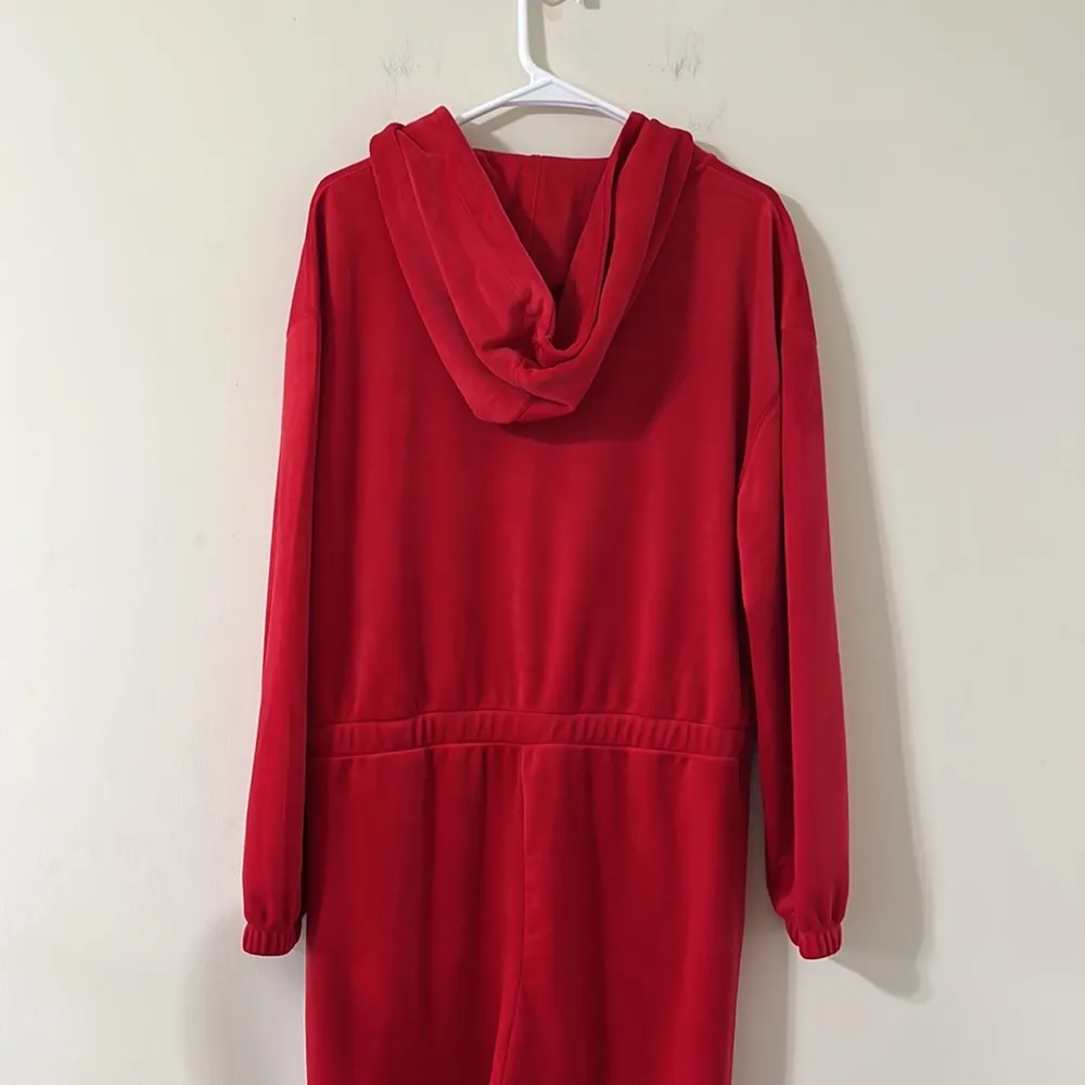 Juicy By Juicy Couture Red Velour Long Sleeve Jumpsuit Size XXL - Image 10