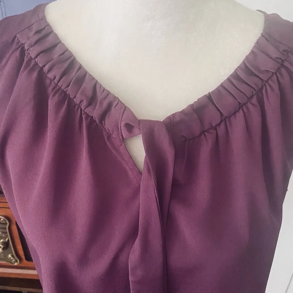 LOFT Plum Sleeveless Top with Bow - Image 5