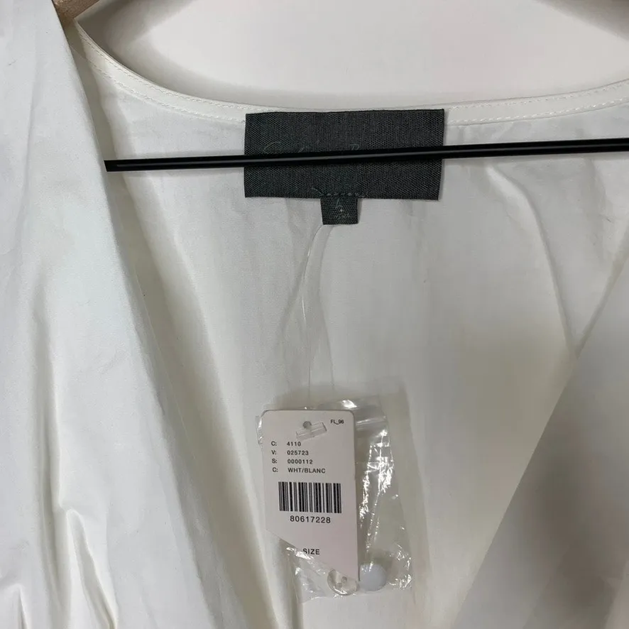 Anthropologie Sunday in Brooklyn Wrap-Front Blouse White Womens Size 4 - Image 9
