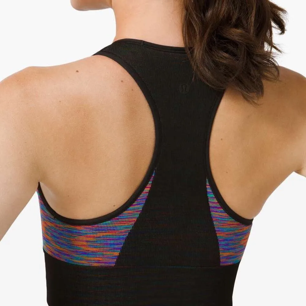 lululemon love revealed high neck bra crop top black rainbow - Image 9