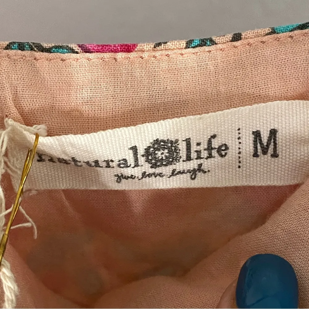 Natural Life  NWT Anna Mini Dress - Pink Puff Floral Sz M - NEW Boho Flowy - Image 10