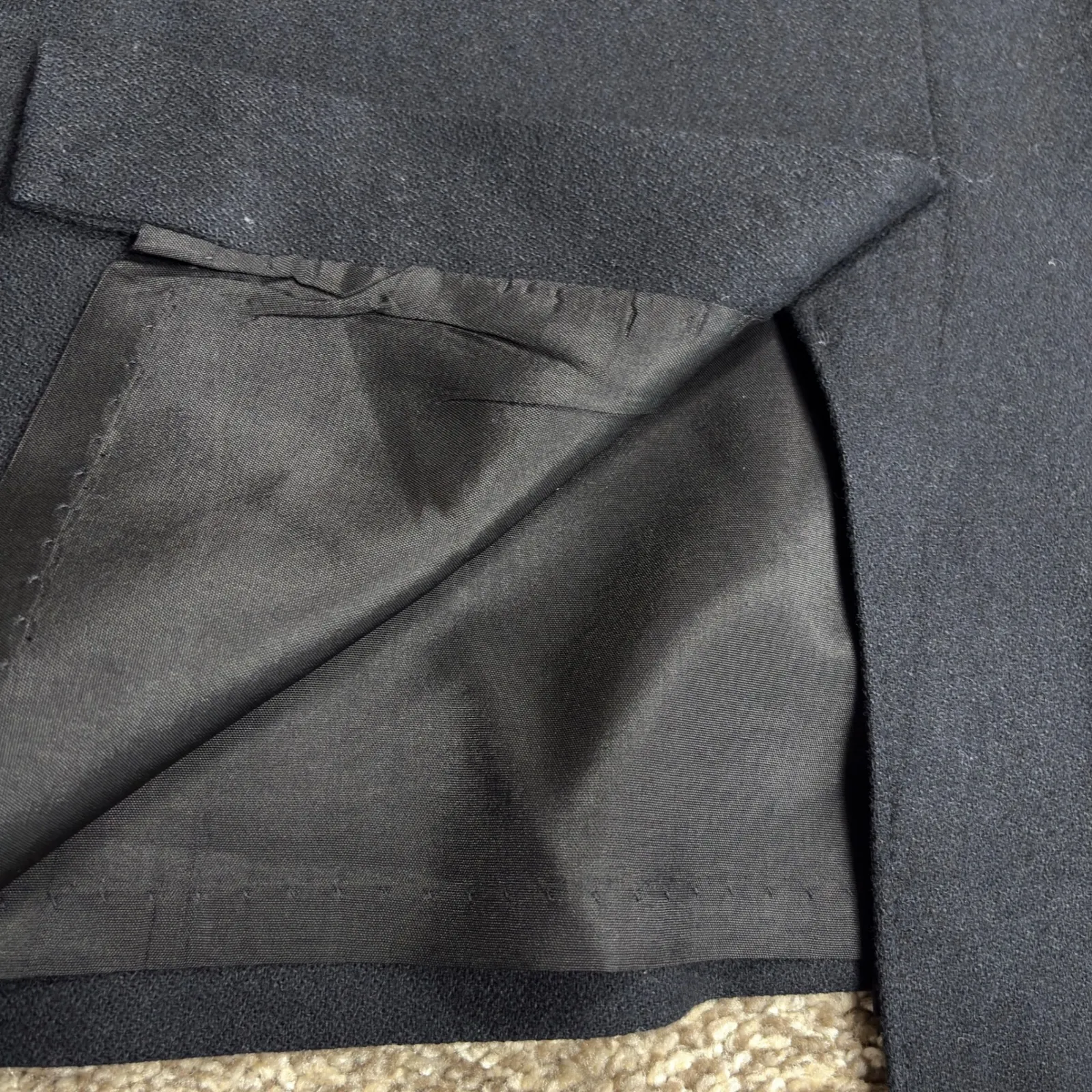 Vintage Pendleton Lined Black Virgin Wool Pencil Skirt 8 Academia Office Classic - Image 10