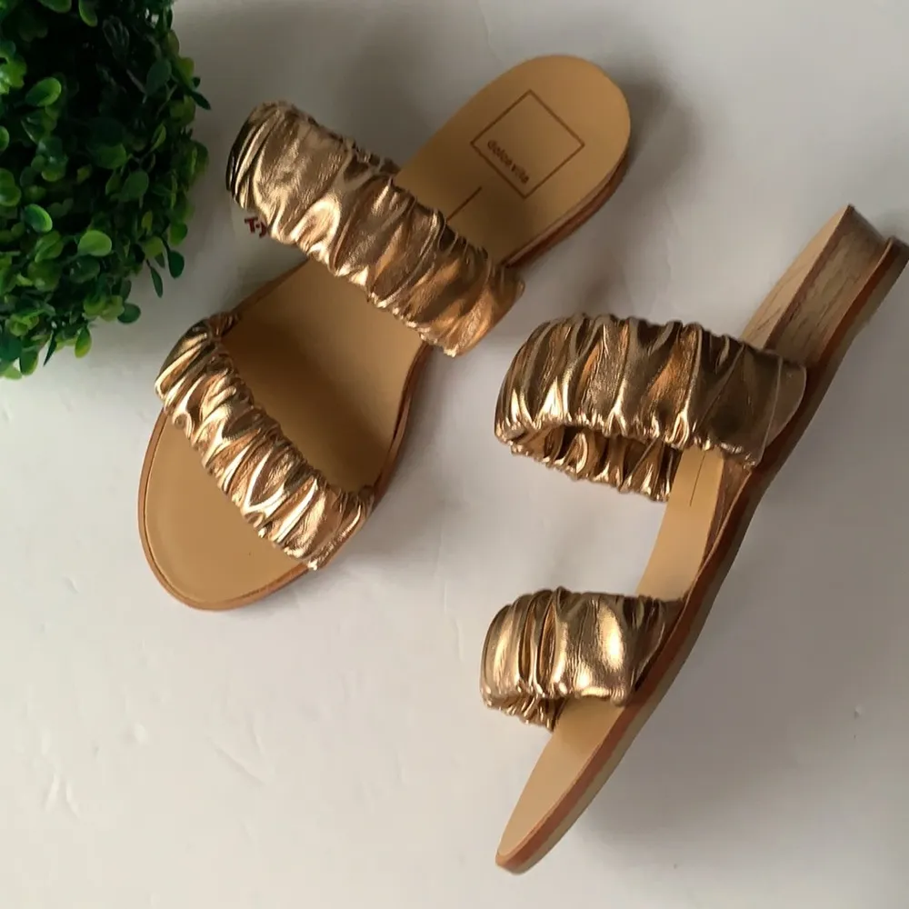NWOT Dolce Vita‎ Gold Sandals Size 7.5 - Image 5