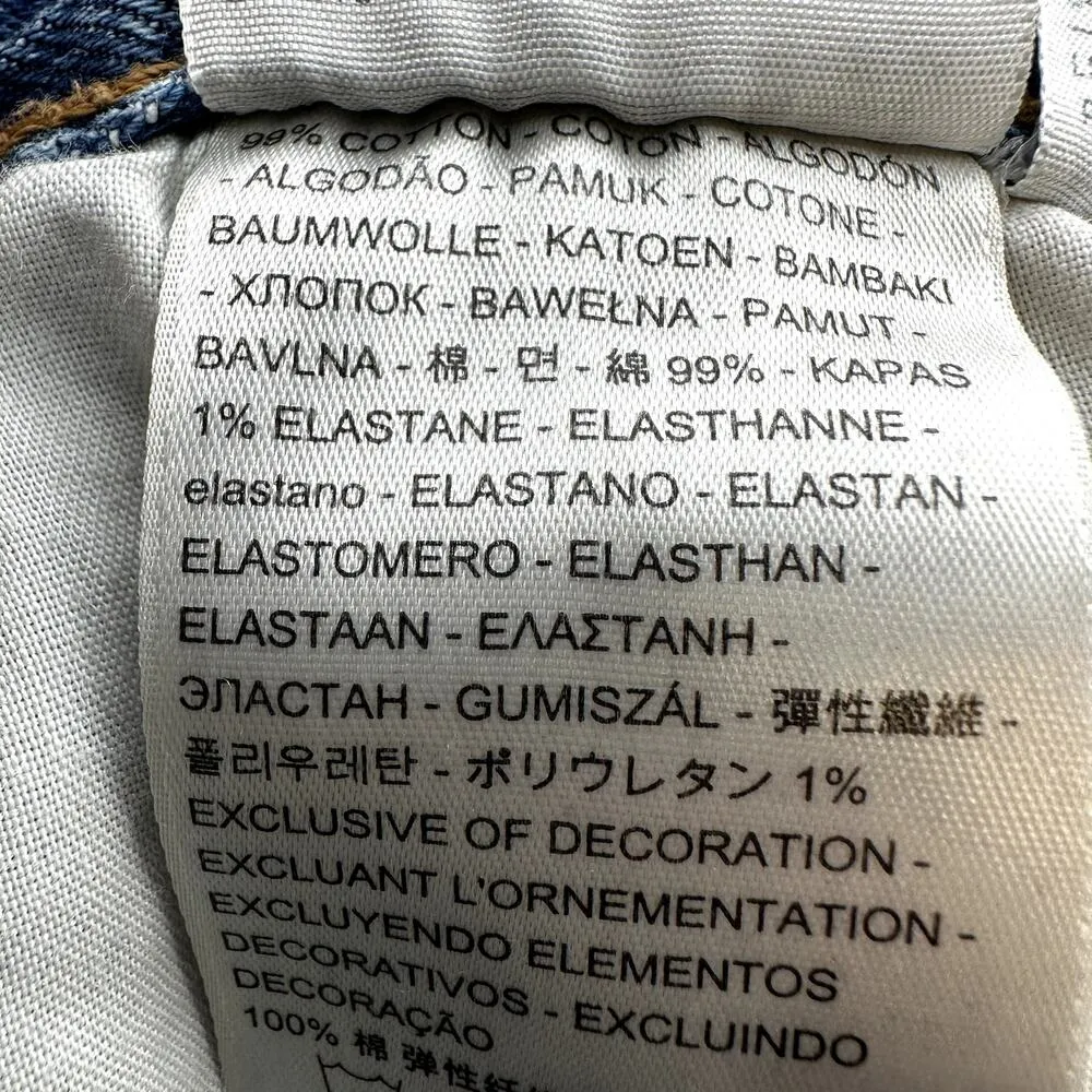 Levi's Wedgie Icon Straight Jeans High Rise Distressed Medium Wash Denim Blue 29 - Image 4