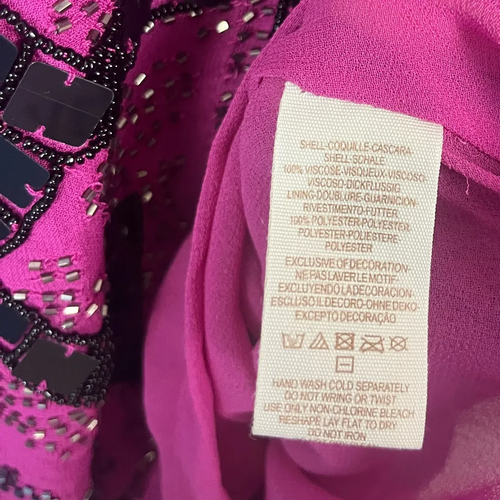 Free People SPEAK EASY Size 4 Pink Sequins Beads Mini NEW FLAWED - Image 9