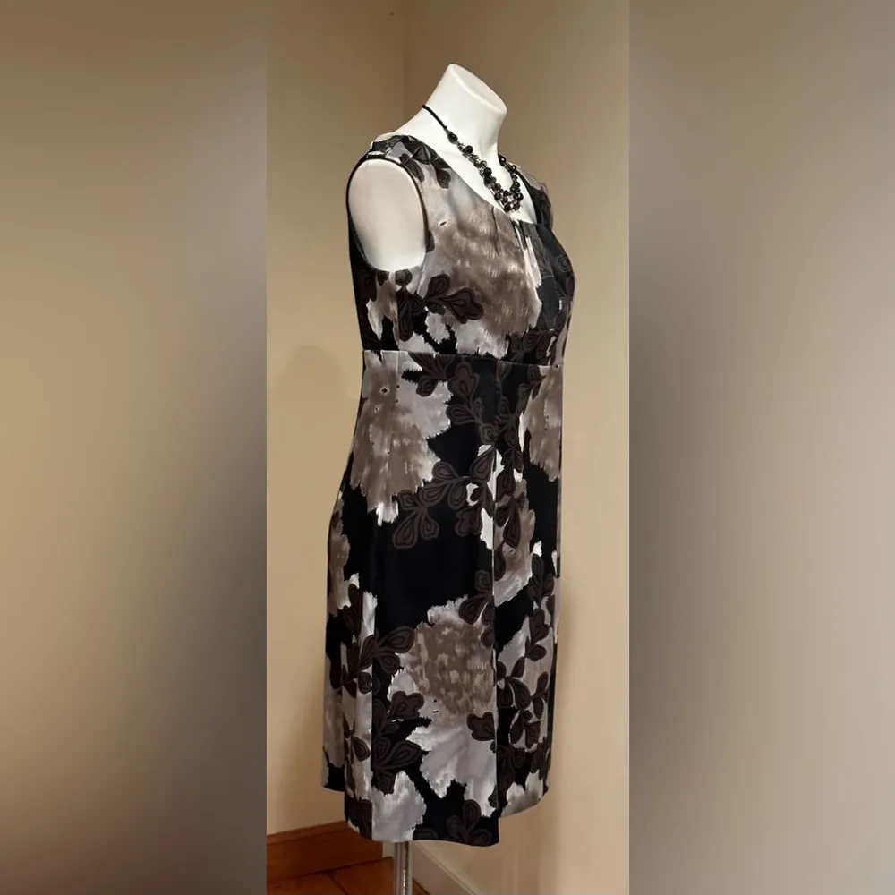 Dressbarn Collection Black,Brown,Gray Sleeveless Dress Boat Neck & pleat… - Image 4