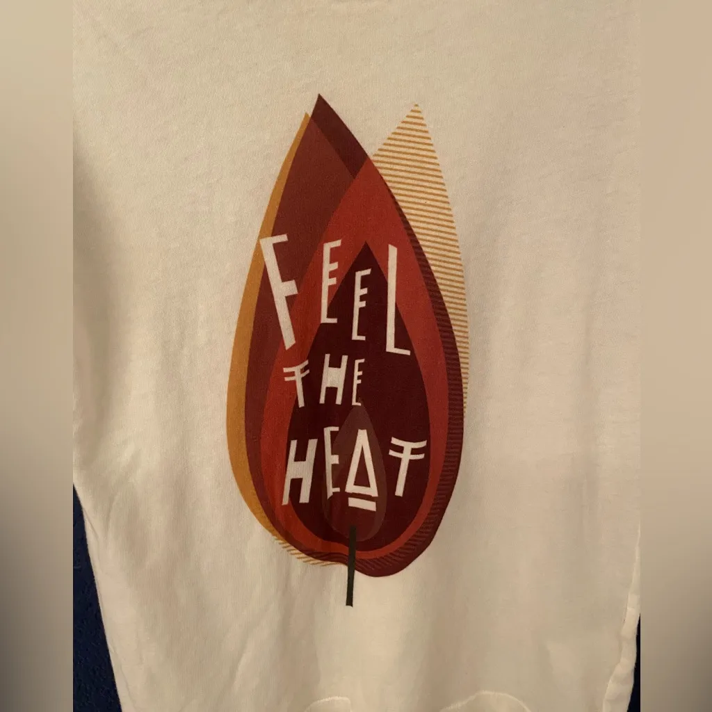 Current Elliott Off White Feel the Heat Women’s Off White Tee Shirt Size Small - Image 4