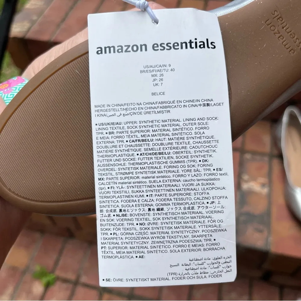 Amazon Essentials Belice Silver Size 9 Ballet Flat - Image 8