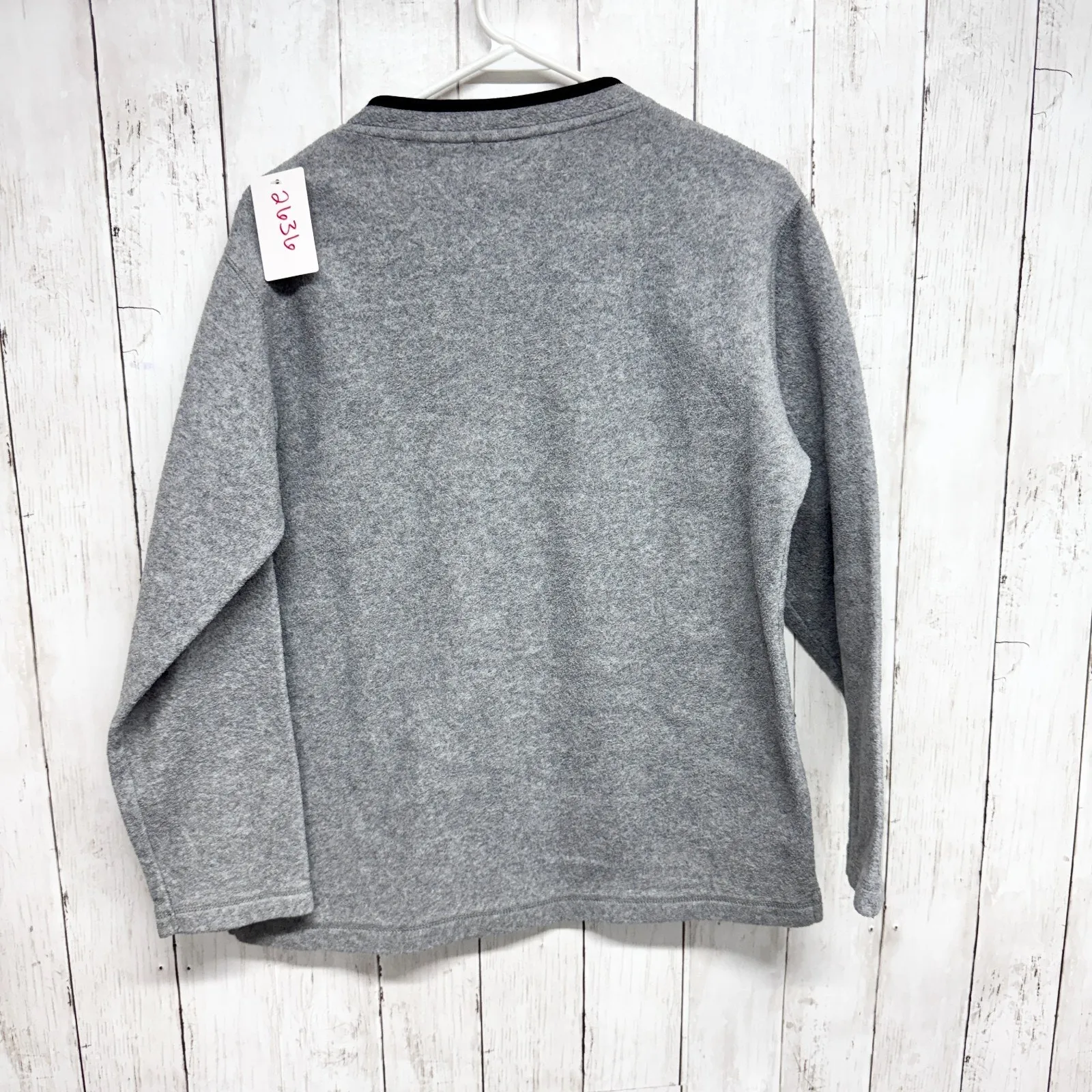 Vtg Red Oak Sweater Women Size Large Gray Fleece VA Tech V - Image 6