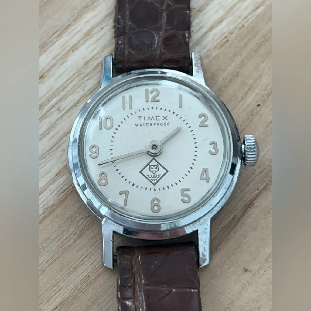 Timex BSA Cub Scouts Vintage Mechanical Winding Watch Genuine Leather Strap - Image 2