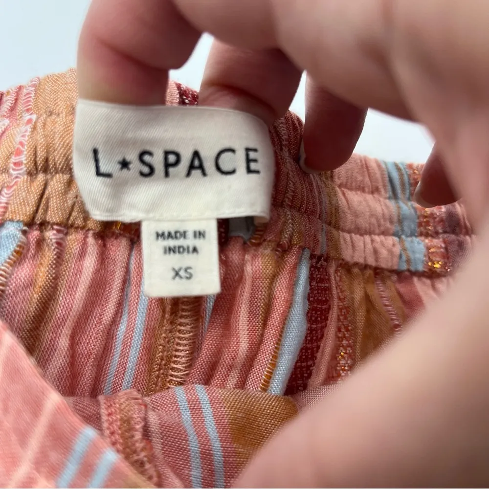 L*Space Women Stripe Pull-on Pant Size XS Wide Leg Split Opening No Material Tag - Image 2