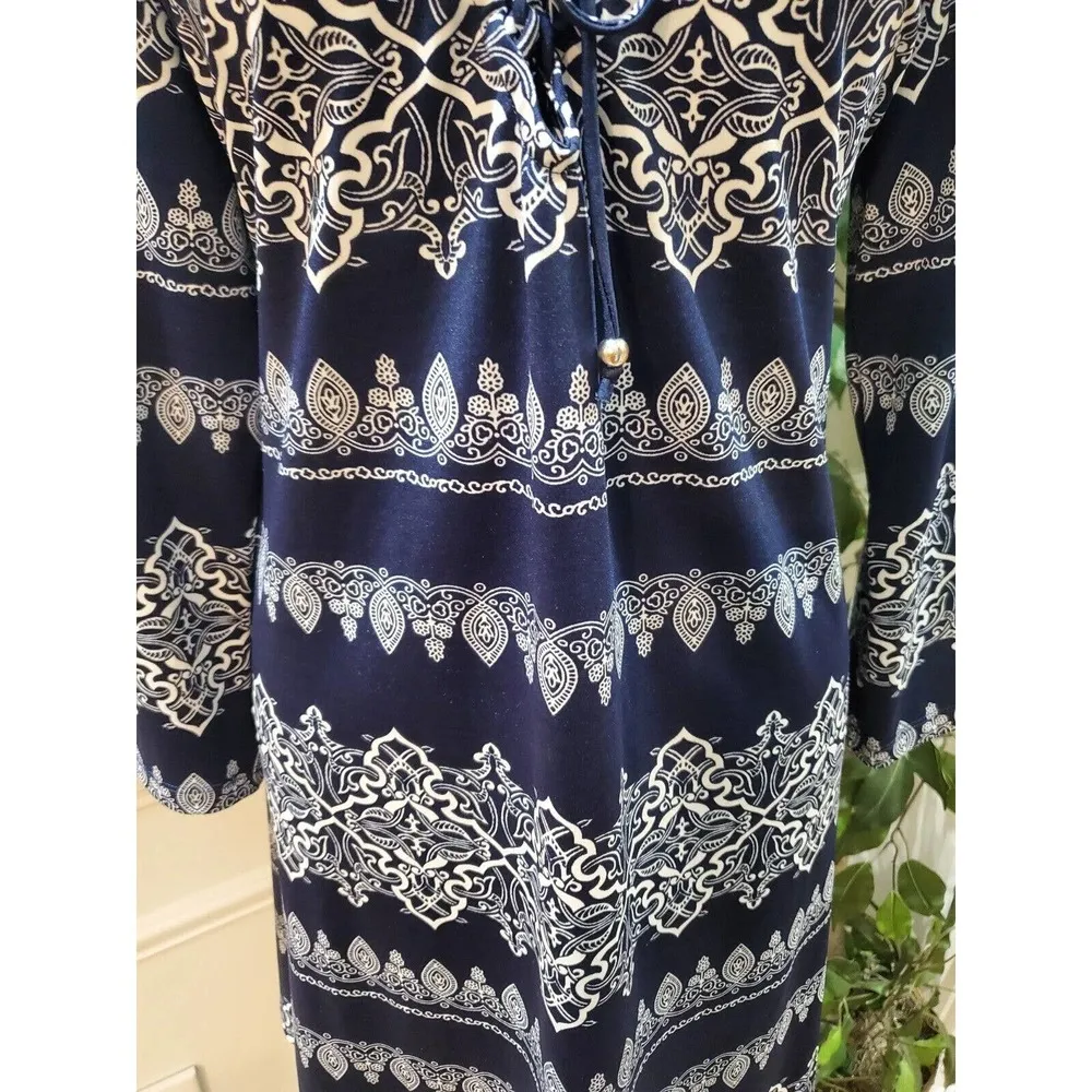 Women's Blue & White Polyester V - Image 3