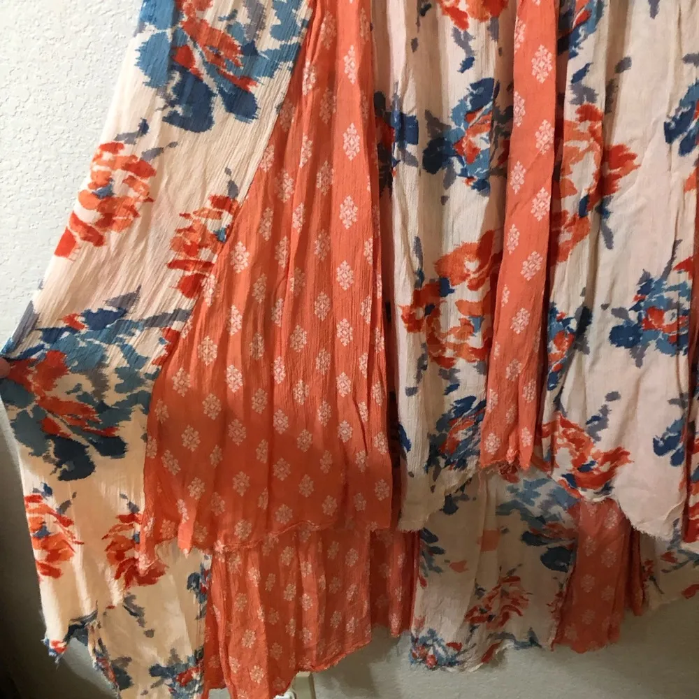 Free People Show You Off Sheer Pleated Boho Patchwork Maxi Skirt - Size Medium - Image 2