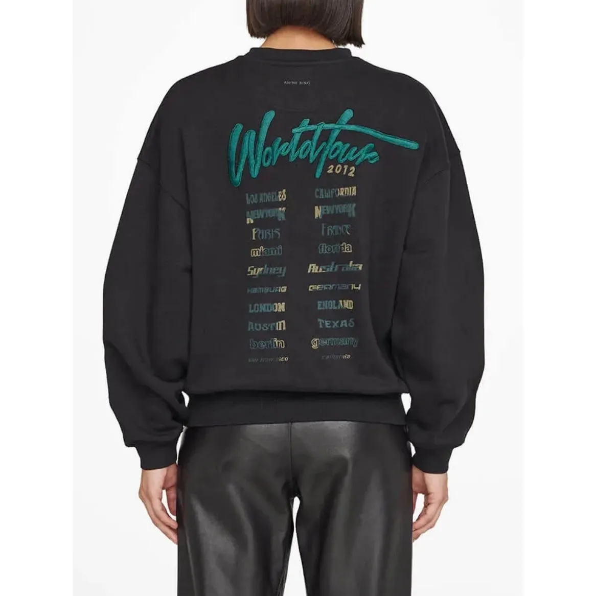 Anine Bing Kenny Sweatshirt Panther in Vintage Black size Small - Image 2