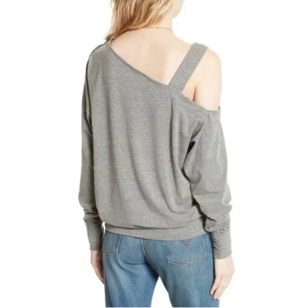 Free People Heather Grey Saratoga Oversized Off the Shoulder Top Size XS NWT - Image 2