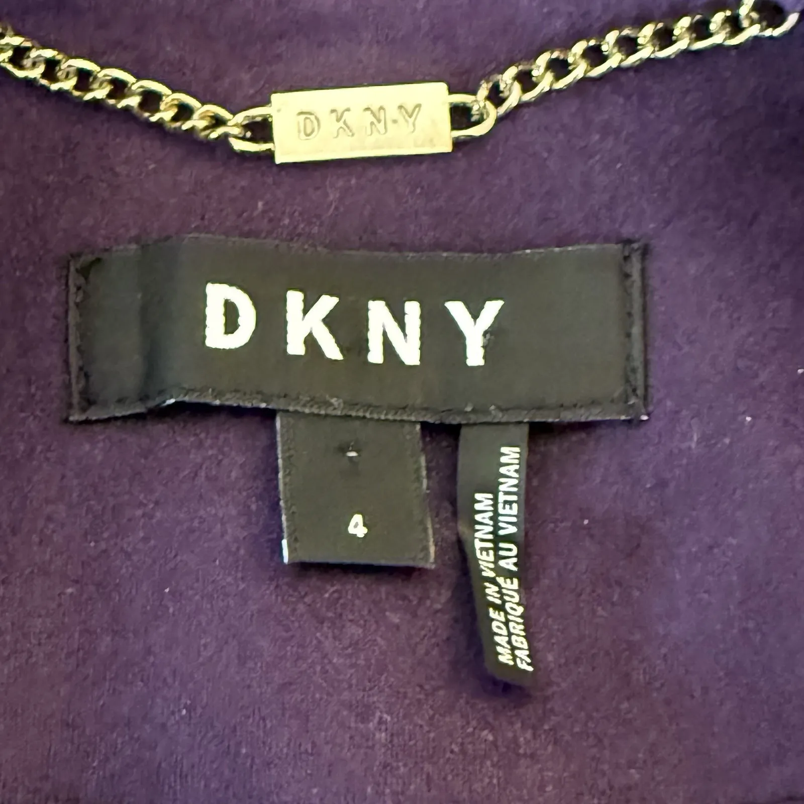 DKNY Women's Faux-Suede Zip-Front Peplum Jacket Purple Size 4 Career Office Work - Image 10