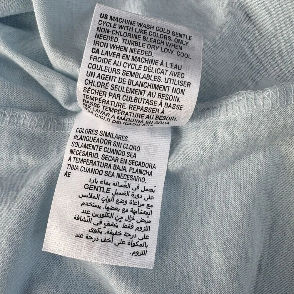 Style & Co Petite Small Top Cap Sleeve V-Neck Burnout Fabric Hi-Low Hem Blue New - Image 7