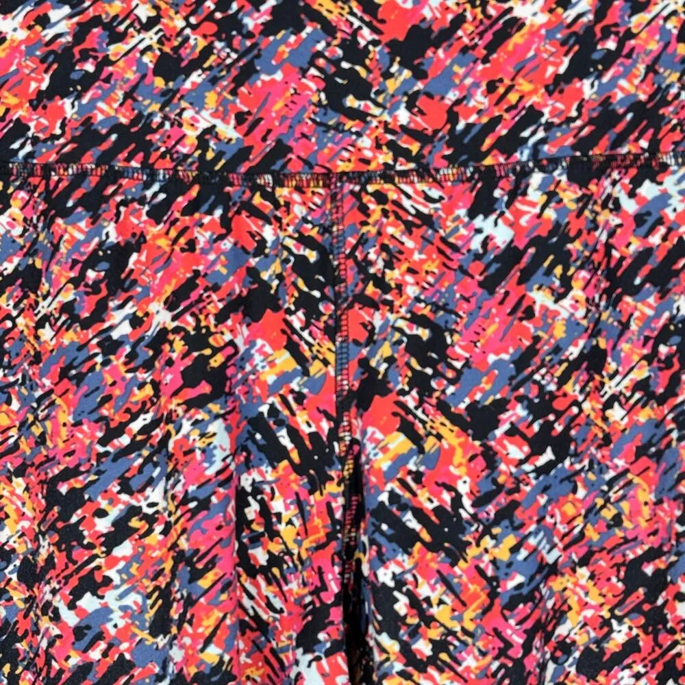 LIVI SZ 18/20 Capris Leggings Wicking Abstract Ladder Cutouts Stretch Pockets Pink - Image 2