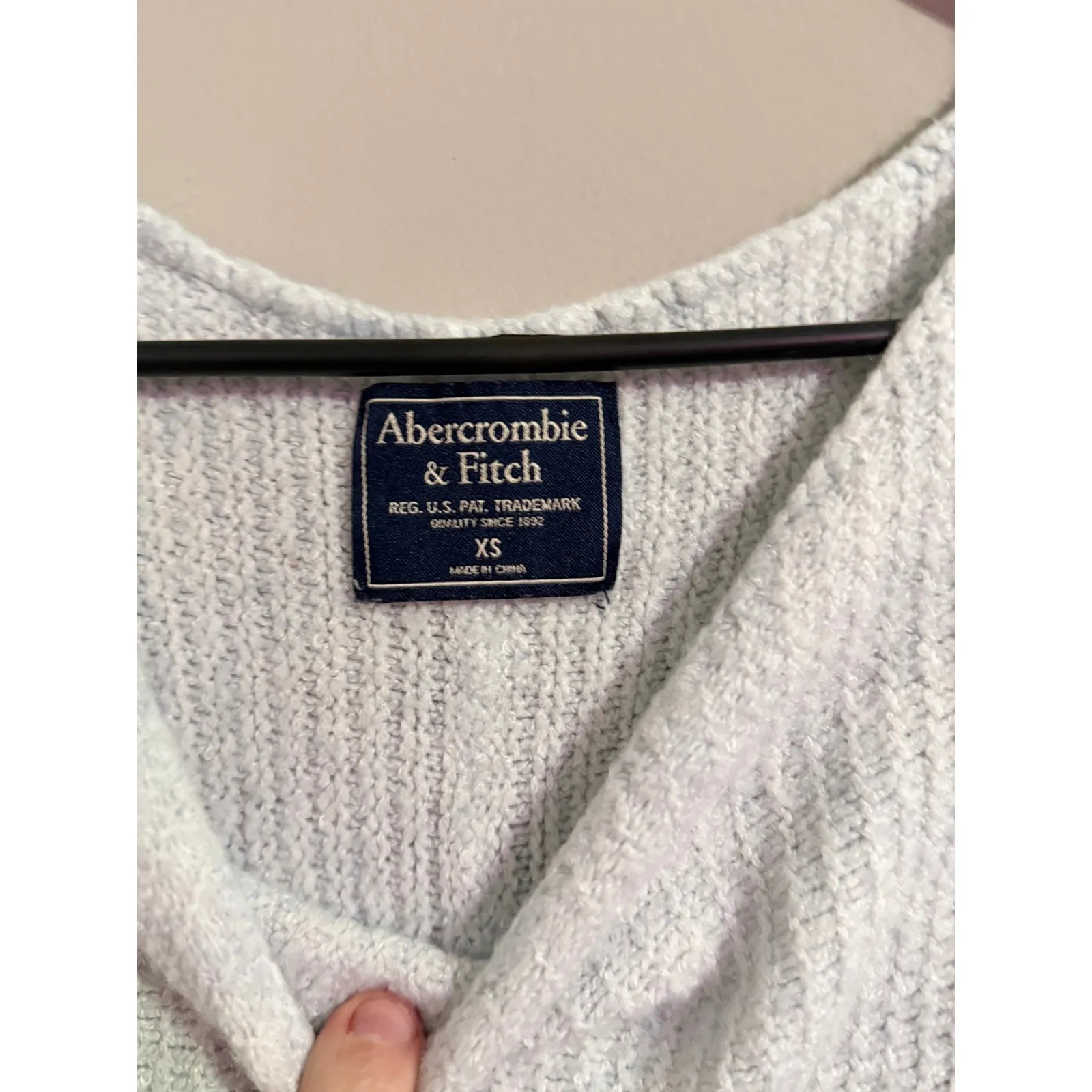 Abercrombie Fitch Women Sweater Knit Pullover‎ Light Blue XS Long Sleeve - Image 4