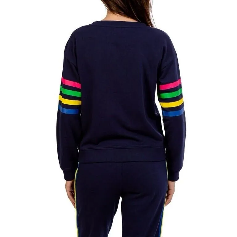 U.S. Polo Assn. Women's Size Medium Side Stripe Sweatshirt Sweater Blue - Image 3