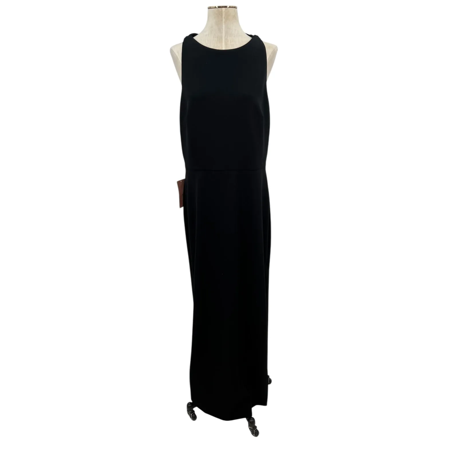 Bhldn London Crepe Tie-Back Dress Maxi Long Black Size US 16 - Image 3