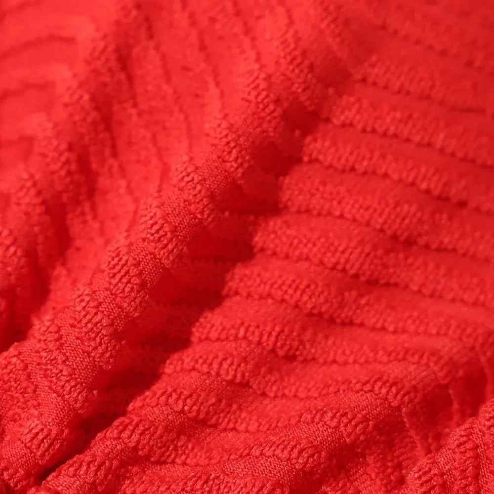 Berlook Red Textured One Shoulder One - Image 5