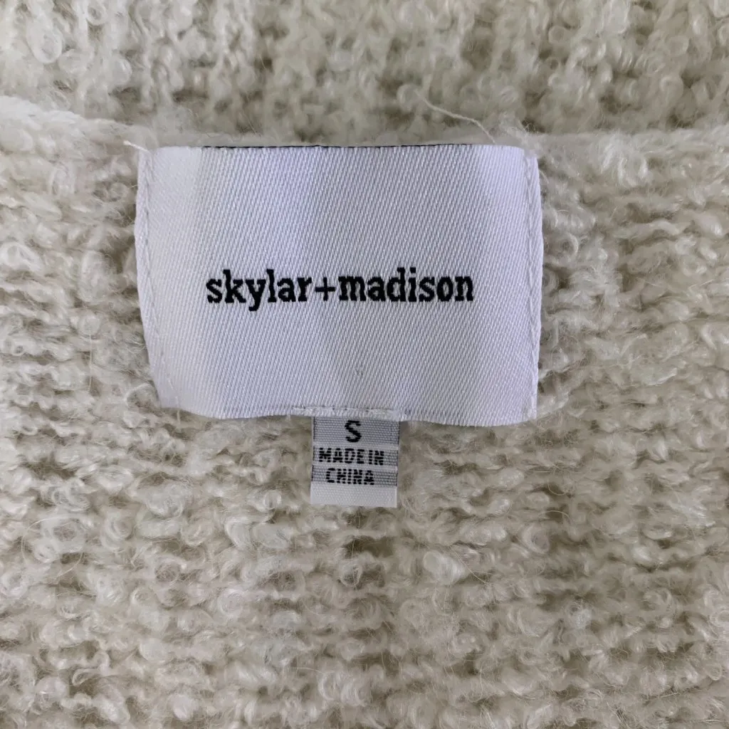 Skylar Madison Women’s Sweater Small White V Neck Long Sleeve Minimalist - Image 4