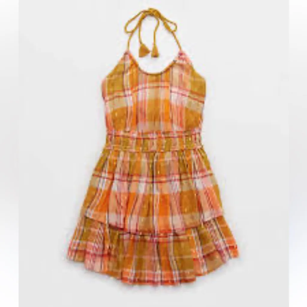Aerie plaid halter ruffle dress - Image 5