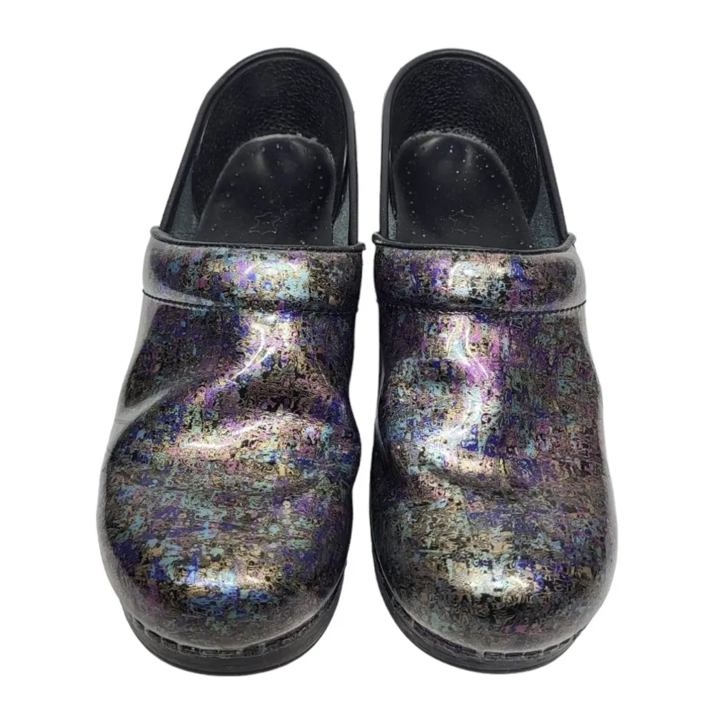 Dansko Professional Comfort Slip On Work Clog Shoes in Metallic Ink - Image 4