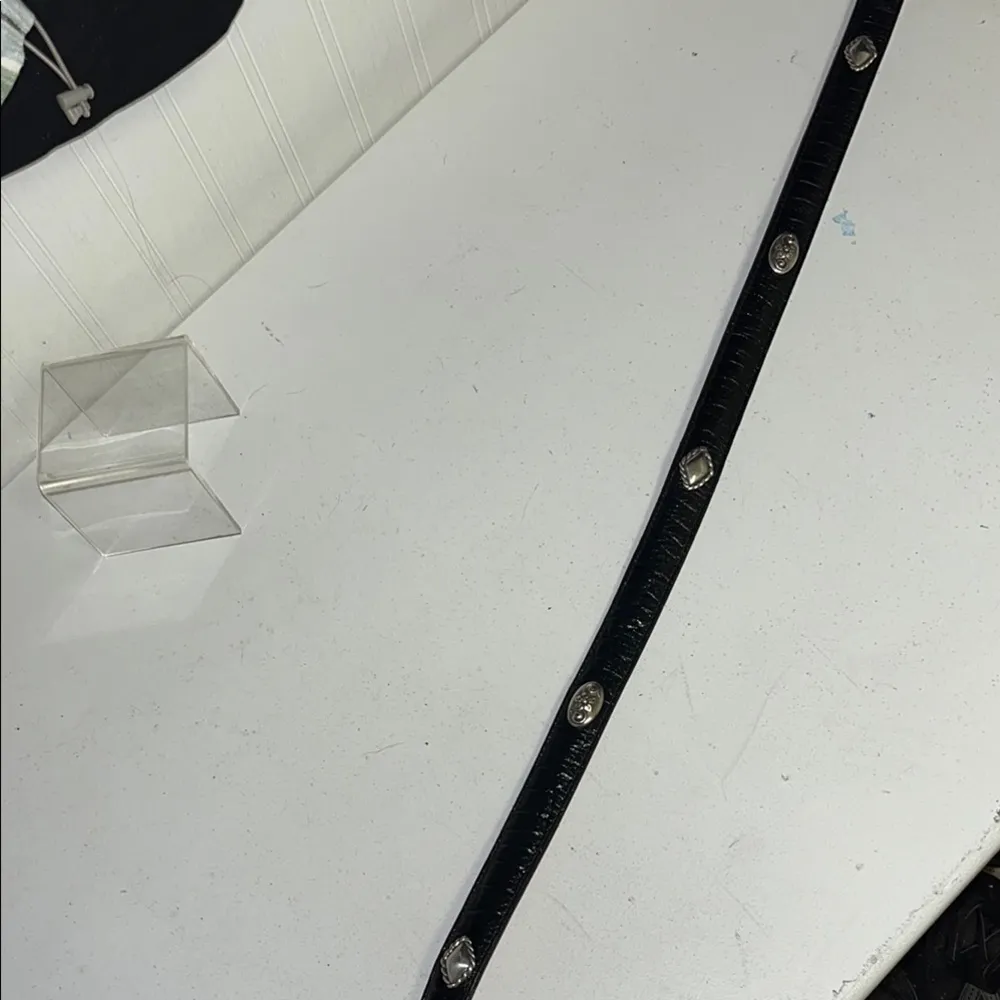Brighton vintage 1996 Black Leather Belt with Silver Accents - Image 10