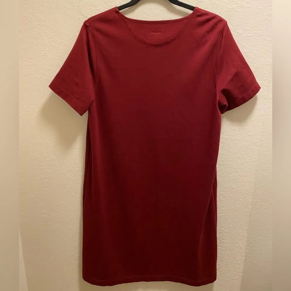 Patagonia Burgundy Short Sleeve Mini Shift Dress Size Large - Image 5