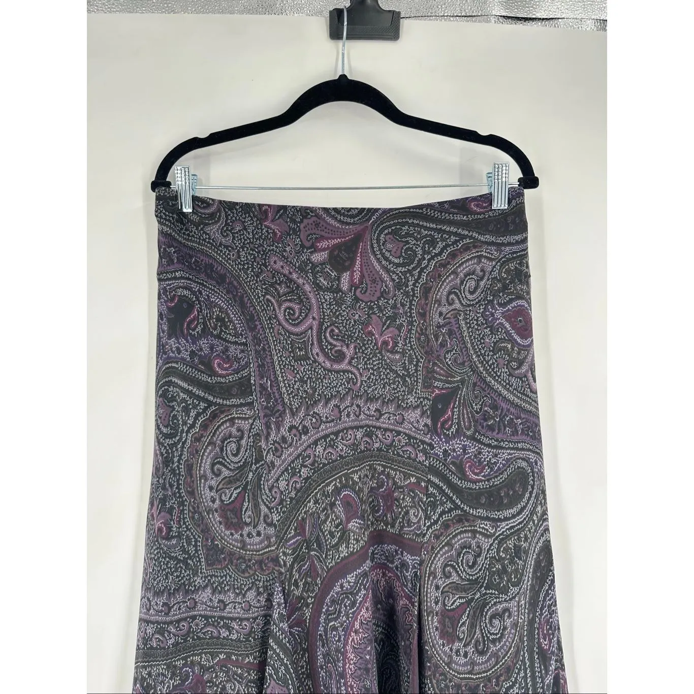 Y2K Floral Midi Skirt Size M Goth Witchy Whimsical Black Purple Whimsigoth Chaps - Image 7