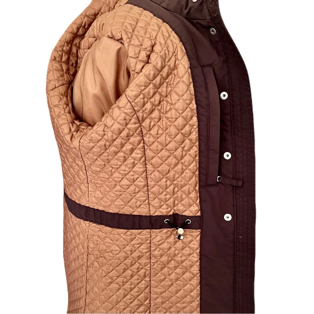 Lands End Brown Quilt Lined Utility Coat, Size S - Image 9
