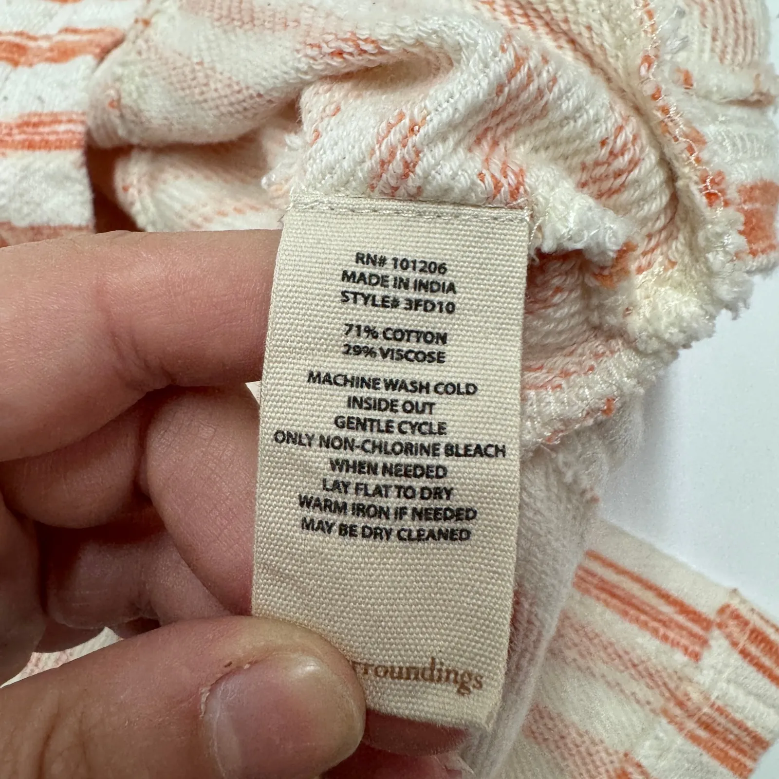 Soft Surroundings Tunic Womens Petite Small Briza Orange White Stripe V Neck Top - Image 5