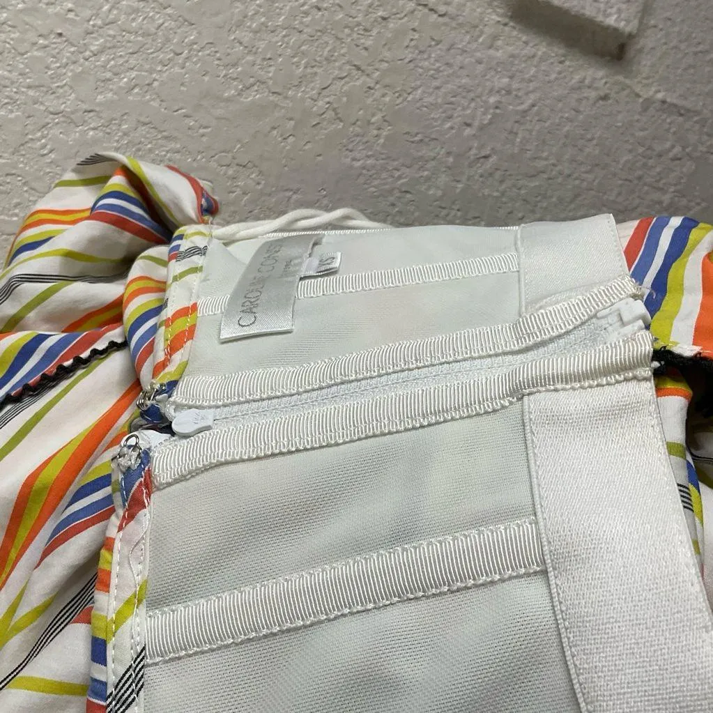 Caroline Constas Carmen Striped Ruffle Size XS Orange - Image 8